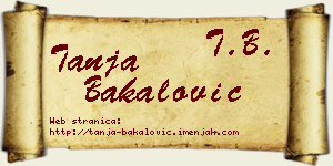 Tanja Bakalović vizit kartica